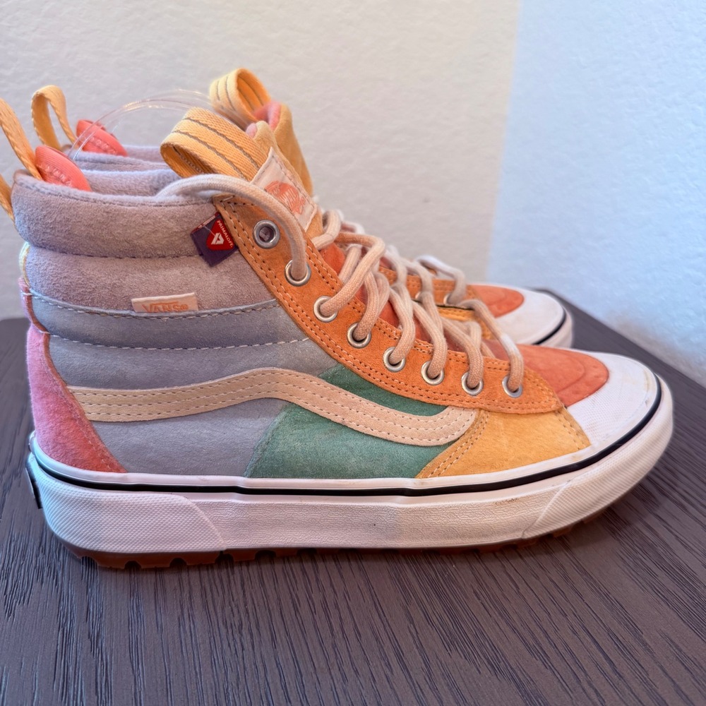 Vans Sk8-Hi MTE-2 Multi Color Pastel Suede Waterproof Winter Boots Mens 8 500714
